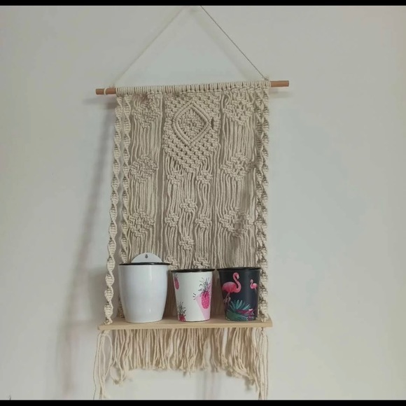🎉🎉HOST PICK🎉🎉Handmade Macrame+Wall Shelve+Boho - Picture 6 of 7